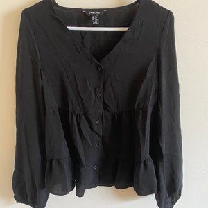 Black ruffle top